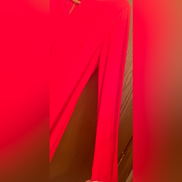 Vince Camuto Red Casual Formal Full Zipper Back  Long Sleeve Dress Sz-12 - Picture 3 of 7